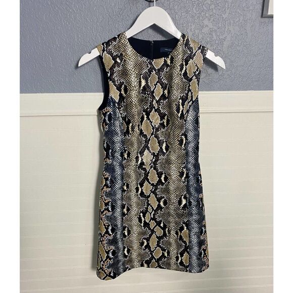 French Connection Snake print Sleeveless Shift Mini Dress Size 0 - Picture 5 of 9